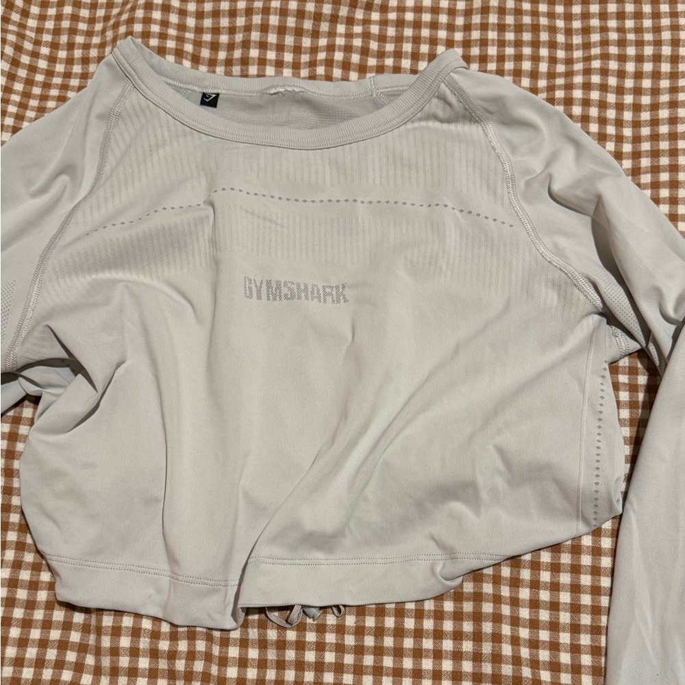 Gymshark Grey Cropped Long Sleeve Top